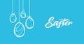 Minimalist Easter banner in blue and white colors.